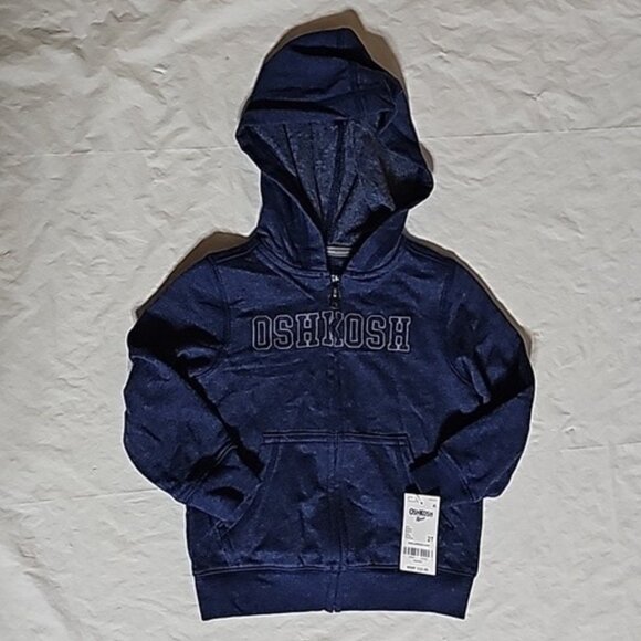 OSH KOSH Zippered Hoodie with Pockets Size 2T Blue New - Picture 2 of 13